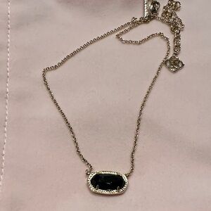 Kendra Scott Black and Gold Pendant Necklace